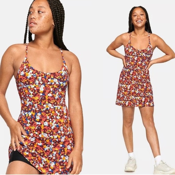 OUTDOOR VOICES The Exercise Dress Paprika Blooms Patterned Athletic Tennis M - Picture 1 of 9
